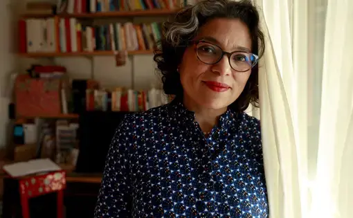 Washington State Poet Laureate Claudia Castro Luna is photographed in her writing space in her home in Seattle. Image by Erika Schultz / The Seattle Times. United States, 2020.