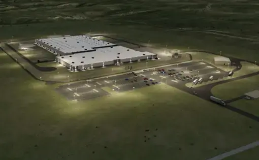 A rendering of CoreCivic's proposed immigration detention center in Evanston, Wyoming. Image by CoreCivic. United States, undated.