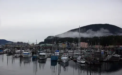 Ketchikan is the southeastern most city in Alaska, with 30% of its 5.9 square miles underwater. Image by Talia Wiener. Ketchikan, 2018.