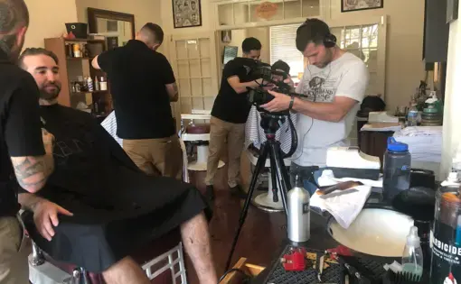 Behind the scenes while filming "Back from the Brink." Image courtesy of Dustin Jones. United States, 2019. Behind the scenes while filming "Back from the Brink." Image courtesy of Dustin Jones. United States, 2019.