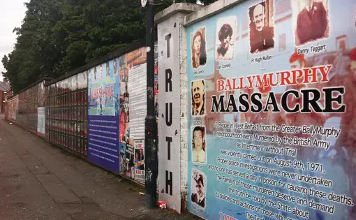 Mural dedicated to the victims of the Ballymurphy massacre. Image by Keith Ruffles. United Kingdom, 2013.