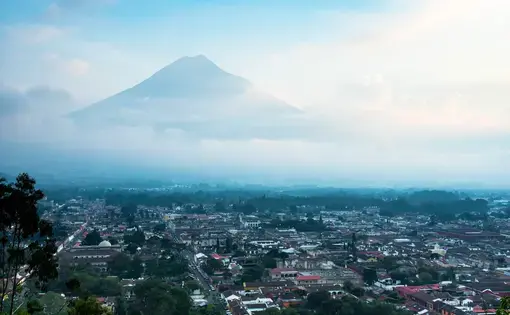 Aerial view of Antigua. Image by Marco Verch. Guatemala, 2018.