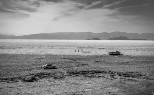 Lake Bakhtegan in Fars province was Iran's second largest lake, home to flamingos and migratory birds. Over the last decade, the lake has dried up turning the area into a vast desert. Image by Ako Salemi. Iran, 2016.