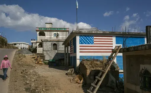 An unfinished remittance house in Todos Santos Cuchumatán. Image by Mauricio Lima. Guatemala, 2019.
