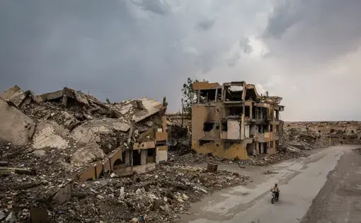 President Trump has said of Syria, “Let the other people take care of it now.” His repudiation of responsibility is striking, given that during his Administration the U.S. military, in its zeal to destroy isis, has reduced huge swaths of the country to wasteland. Photograph by Ivor Prickett / Panos.
