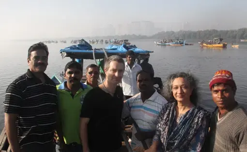Vince Beiser reporting on the Thane River in northern India. Vince Beiser reporting on the Thane River in northern India.
