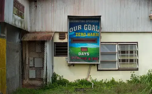 "Zero Harm" was the goal at Alcoa's closed Coermotibo Operation near Moengo. Image by Stephanie Strasburg. Suriname, 2017.