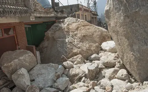 Landslides devastated Kodari, Nepal.