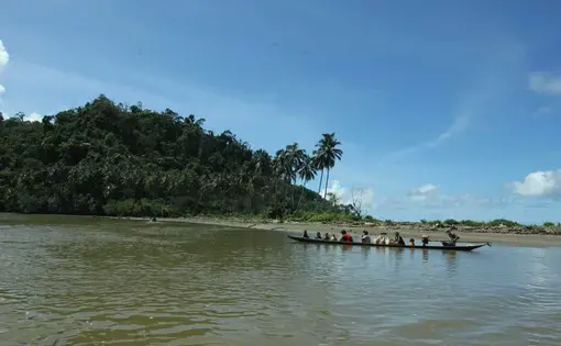 Simatalu residents coming home from their field. Image by Febrianti. Indonesia, 2020.