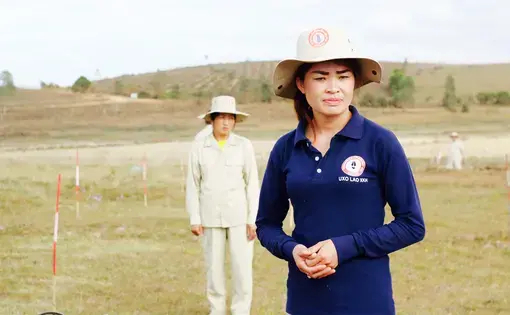 A UXO Lao demonstration in the Xieng Khouang Province in northern Laos. Image by Erin McGoff. Laos, 2017. A UXO Lao demonstration in the Xieng Khouang Province in northern Laos. Image by Erin McGoff. Laos, 2017.