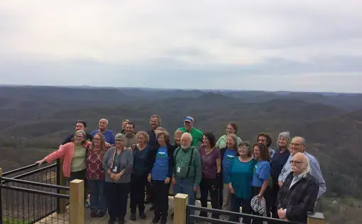 A Massachusetts group from "Hands Across the Hills" gather in Appalachia.