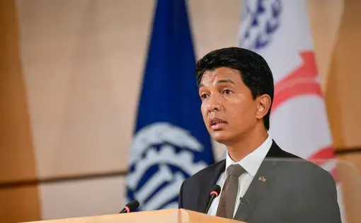 Madagascar’s President Andry Rajoelina at the 108th (Centenary) Session of the International Labour Conference. Image by Ilo Photo News / Creative Commons. Geneva, 2019.