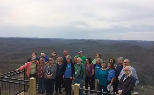 Massachusetts and Kentucky participants share a moment before Hands Across the Hills visit in April ends. Image by Richie Davis. United States, 2018.