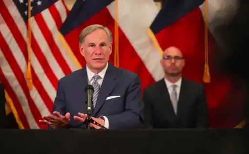 Governor Greg Abbott has announced the first phase of reopening the economy, allowing retail stores, movie theaters, malls and restaurants to reopen. Image by Miguel Gutierrez Jr. / The Texas Tribune. United States, undated.