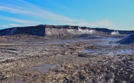 Permafrost disturbances in the 2014 study area on Forsheim Peninsula, Ellesmere Island, Nunavut, Canada. Image by A. Cassidy. Canada, 2014.