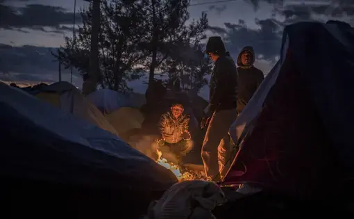 Immigrants at Idomeni Camp in 2015