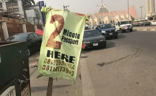 Time is comprehended differently in Nigeria, causing confusion for any who run on a tight schedule. Image by Jon Cohen. Nigeria, 2018.