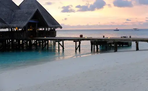 A resort near Male, the capital of the Maldives, where growing Islamic radicalization has highlighted security concerns at resorts. Image by Kai Schultz. Maldives, 2017.