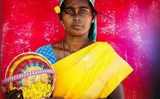 One of the artisans Oshadi works with to produce naturally-dyed clothes. Image courtesy of Oshadi. India, 2016. One of the artisans Oshadi works with to produce naturally-dyed clothes. Image courtesy of Oshadi. India, 2016.
