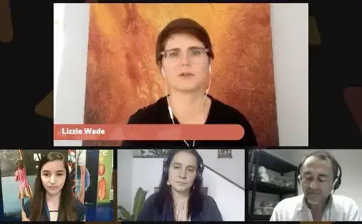Valeria Sabate, Dr. Camilo Montes, Dr. Mailyn Gonzales, and Pulitzer Center grantee Lizzie Wade discuss the newfound accessibility of Colombia's wilderness areas. Image by AAAS.