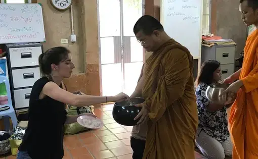 Food offering to the monks