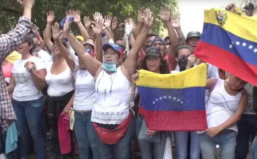 Political protest in Caracas. Venezuela, 2019. Screenshot by Bruno Frederico.