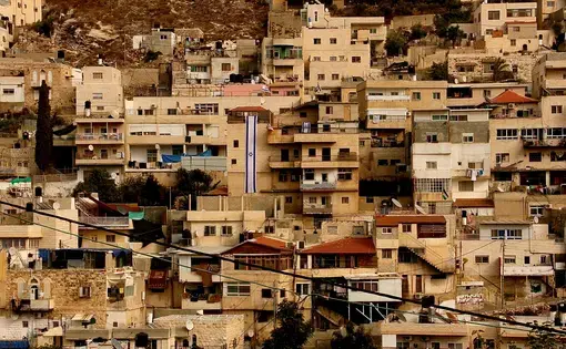 The Silwan neighborhood in East Jerusalem. Image by Uri Blau. Israel, 2015. Silwan neighborhood..