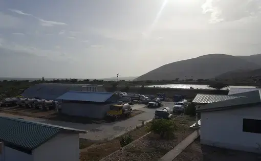 The sewage treatment site at Morne a Cabrit is run by the Haitian government. It is currently the only such facility in a country of about 10 million people. Image by Rebecca Hersher. Haiti, 2017.