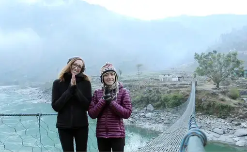 Allyn Gaestel and Allison Shelley in Achham District, Nepal. Image by Allison Shelley. Nepal, 2013. Media file: meetthejournospic.jpg