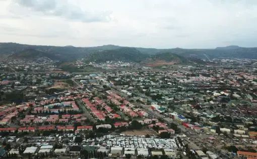 Scenic aerial view of Abuja City Landscape. Image by Tayvay / Shutterstock. Nigeria, undated.