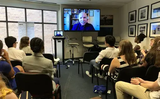 Reese Erlich speaks to the World Affair's Council summer program. Washington, D.C. 2019.