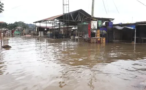 A rear view of Ggaba market swallowed in water. Image by Sarah Mawerere and Noah Omuya. Uganda, 2020.