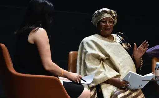 Former President of Malawi Joyce Banda emphasizes that women and young people are the strength of democracy in Africa. Denmark, 2019.