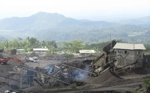 Sand mine in Bali, Indonesia