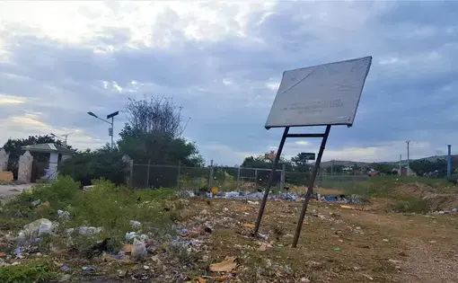 The sewage treatment plant at Titanyen, outside Port-au-Prince, Haiti, has been closed since 2013. Image by Rebecca Hersher. Haiti, 2017.