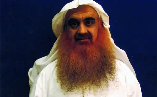 Khalid Shaikh Mohammed, who is accused of being the mastermind of the Sept. 11 attacks, in an image provided by his defense lawyers. United States, 2019.