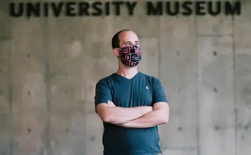 Wes Stoerger, curator of exhibits at the SIU University Museum, poses for a portrait on Thursday, July 16 at the University Museum on the Southern Illinois University campus in Carbondale. Image by Brian Munoz. United States, 2020.
