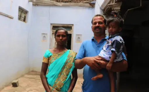 Ramya and Nehru with their third son, Kathir. Image by Praveena Somasundaram. India, 2017.