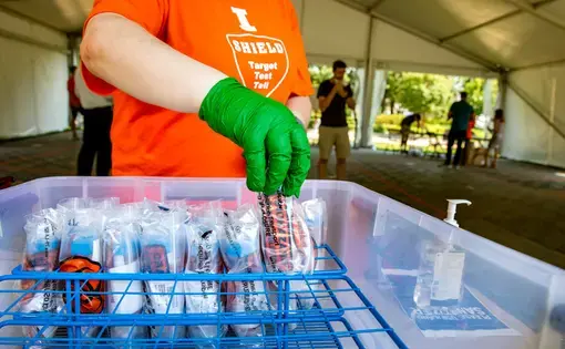 This fall, the University of Illinois, Urbana-Champaign, plans to test all 60,000 students and faculty members multiples times per week. Image courtesy of University of Illinois, Urbana-Champaign. United States, 2020.