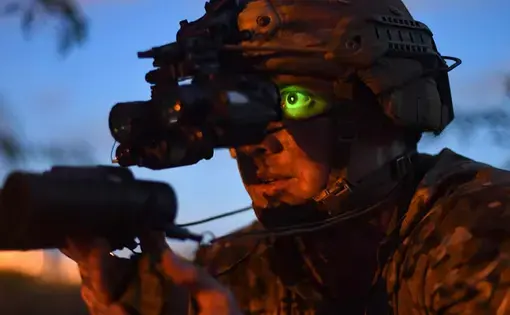 Infantry scouts assigned to CJTF-HOA stay ready with reconnaissance training at Camp Lemonnier. Image courtesy of the U.S. military's press photos. Djibouti, 2020.