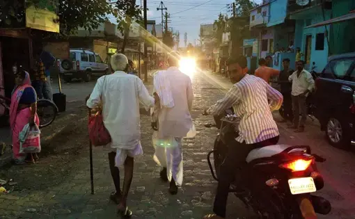 Nighttime in a Dalit section of Nanded. Image by Phillip Martin/WGBH News. India, 2019.