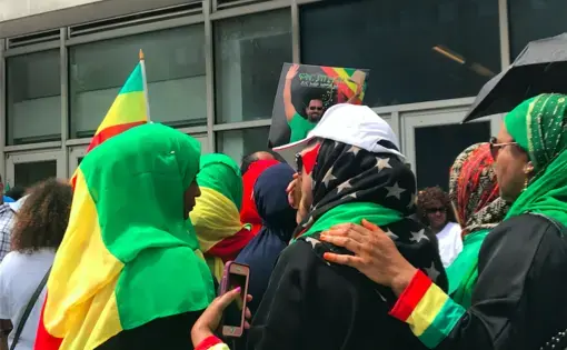 Women wait on line to see Prime Minister Abiy Ahmed on July 28. Image by Jazmin Goodwin. United States, 2018.