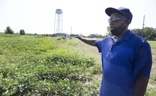 Calvin Head works with Mileston Co-op in Tchula, which provides jobs to young people to plant and harvest fresh vegetables to address Tchula’s food shortages. He and others provided food boxes to children forced home from school by the pandemic.