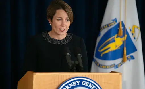 Massachusetts attorney general Maura Healey had at least 70 illegal eviction cases withdrawn from housing court for violating either the eviction moratorium or the state consumer protection law. Image courtesy of the Office of the Attorney General. United States, 2020.