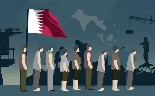 Labor migrants comprise about 90% of Qatar's population. This is a snapshot of their working conditions and some of the issues migrant workers face.
​​​​​​​Graphic by Shelette Gipa/Rappler. 2017.