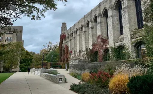 Northwestern University’s Deering Library in early autumn. Image by Amy Coval. United States, 2019.