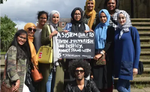 Muslim youth in the U.K. participate in a Black Lives Matter march
