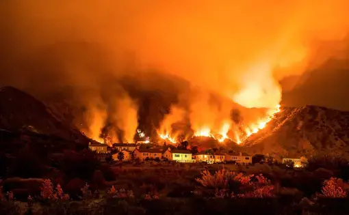 The Ranch 2 Fire in Azusa, California, burned more than 4,200 acres, part of the worst wildfire season in the state's history. Image by Meridith Kohut. United States, 2020.