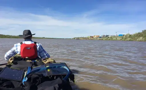 The town of Inuvik, from the Mackenzie River