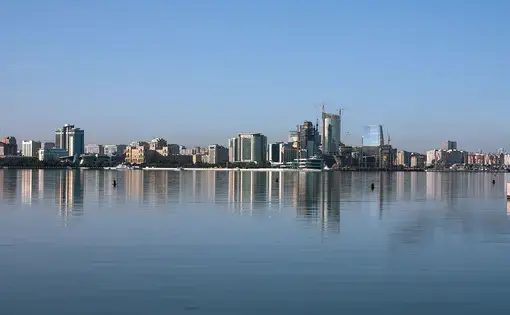 A view of Baku Bay. Image by Alix Saz courtesy Creative Commons. Azerbaijan, 2015.